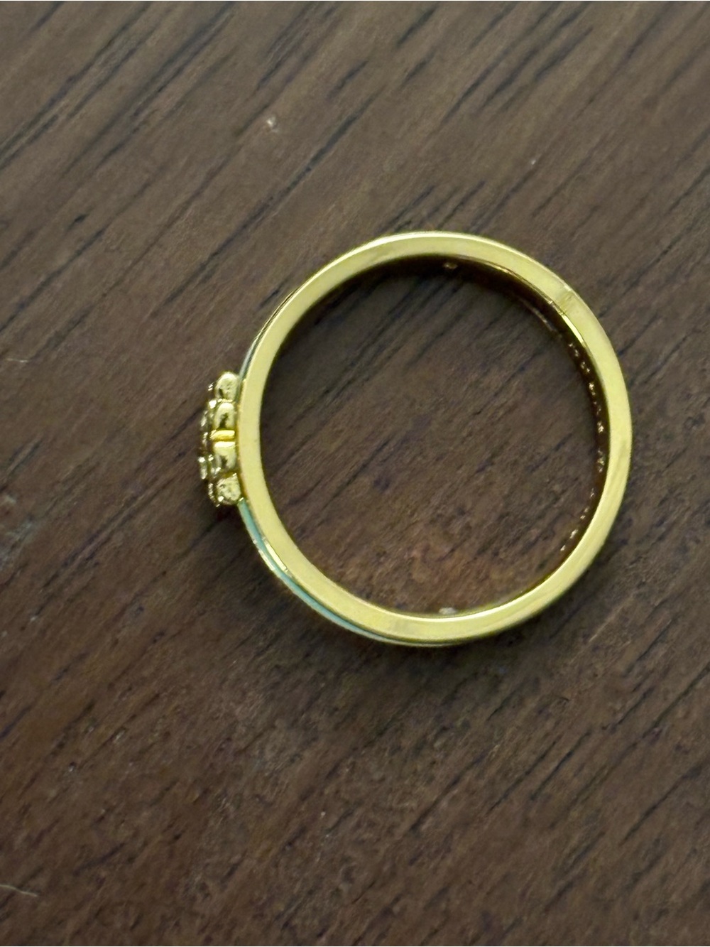 Tory Burch Gold-Tone Ring with Mint Enamel Logo size 8 - Picture 6 of 8
